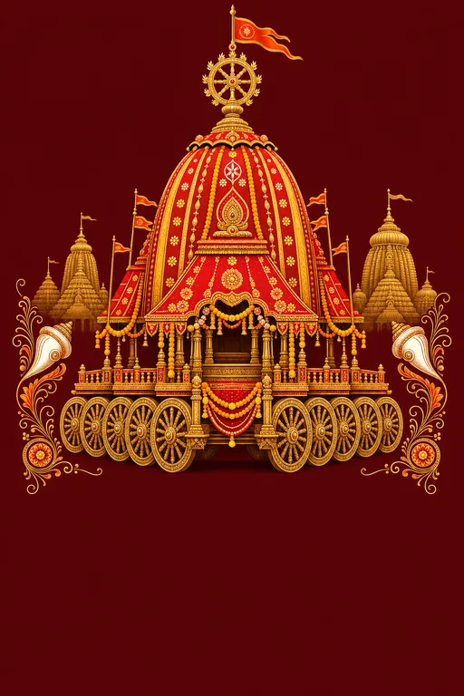 Happy Rath Yatra — Odia Hindu Traditional Rath Yatra invitation card design from Ayozan