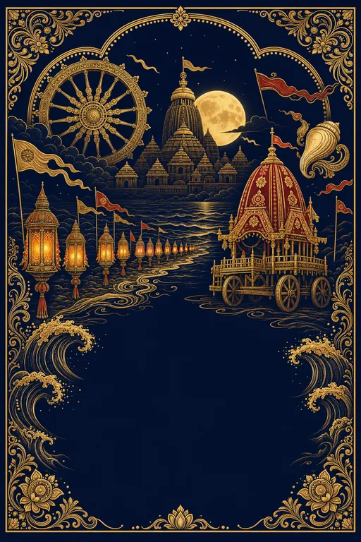 Jai Jagannath — Odia Hindu Traditional Rath Yatra invitation card design from Ayozan