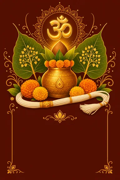 Janeu Sanskar Blessings — Sacred Thread (Upanayanam) card design