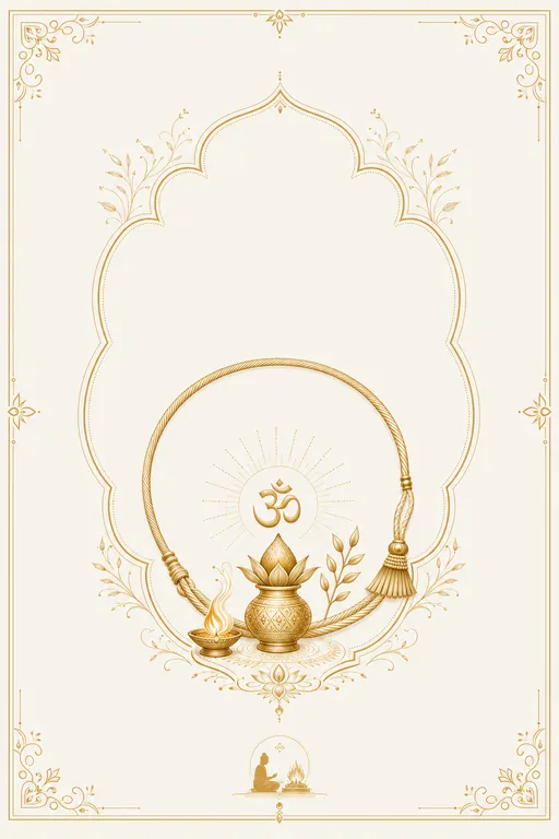 Minimalist Sacred — Sacred Thread — Hindu Traditional Sacred Thread (Upanayanam) invitation card design from Ayozan