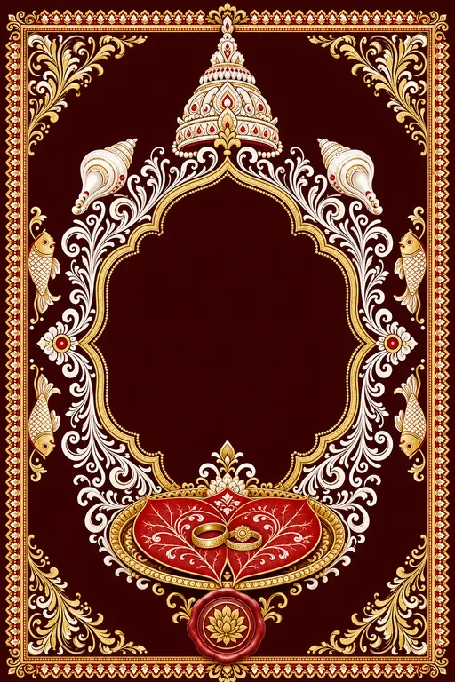 Ashirbaad — Bengali Alpona Wedding Suite — Bengali Hindu Traditional Ashirbaad invitation card design from Ayozan
