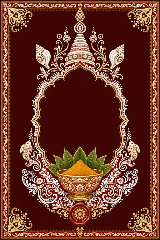 Gaye Holud — Bengali Alpona Wedding Suite — Bengali Hindu Traditional Gaye Holud invitation card design from Ayozan