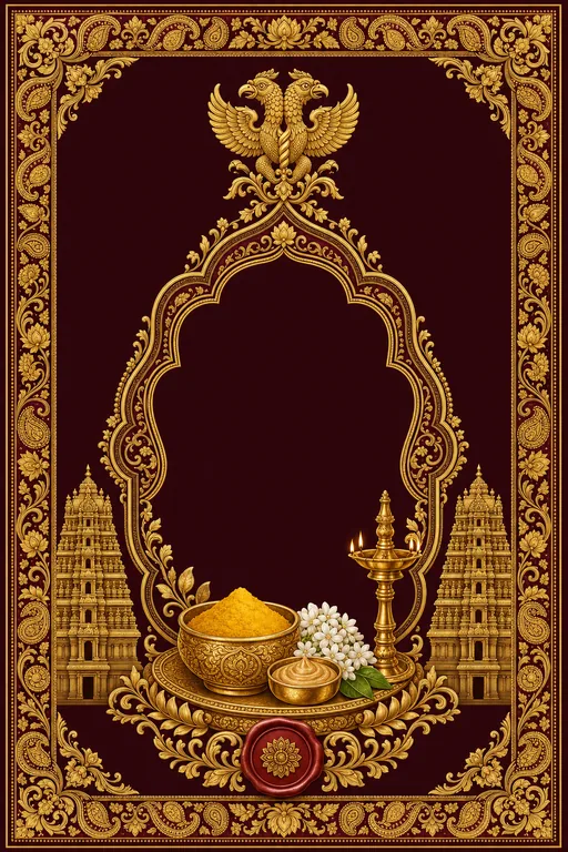 Arishina (Haldi) — Kannada Mysore-Silk Wedding Suite — Kannada Hindu Traditional Arishina (Haldi) invitation card design from Ayozan