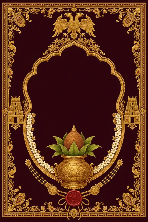 Maduve (Muhurtham) — Kannada Mysore-Silk Wedding Suite — Kannada Hindu Traditional Maduve (Muhurtham) invitation card design from Ayozan