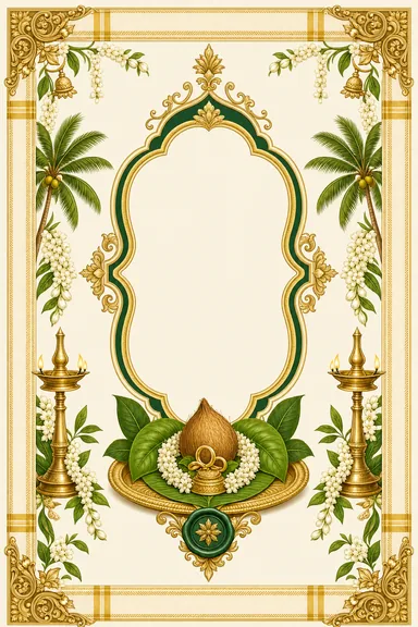 Kerala Kasavu — Malayalam invitation card design