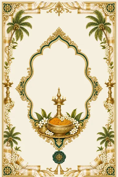 Turmeric Ceremony — Kerala Kasavu Wedding Suite — Haldi card design