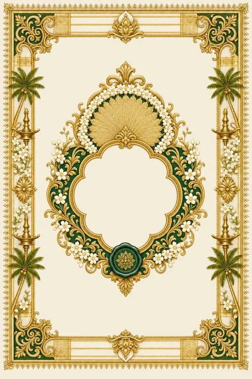 Reception — Kerala Kasavu Wedding Suite — Malayalam Hindu Traditional Reception invitation card design from Ayozan