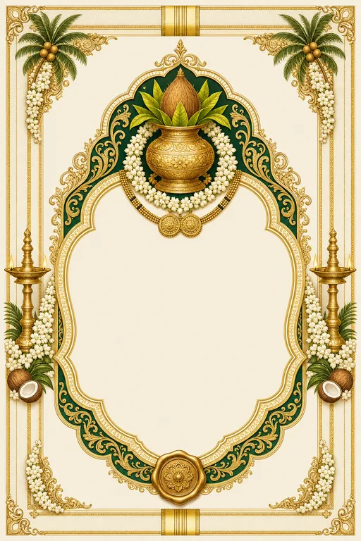 Kalyanam — Kerala Kasavu Wedding Suite — Malayalam Hindu Traditional Kalyanam invitation card design from Ayozan