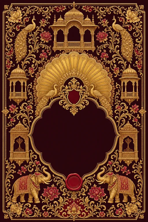 Reception — Marwari Haveli Wedding Suite — Rajasthani Hindu Traditional Reception invitation card design from Ayozan