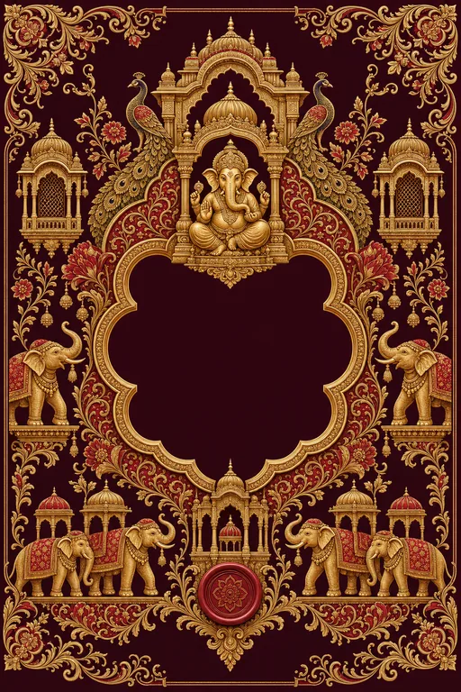 Vivah — Marwari Haveli Wedding Suite — Rajasthani Hindu Traditional Vivah invitation card design from Ayozan