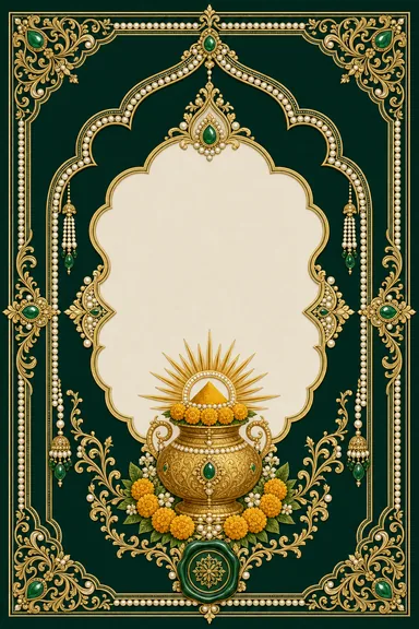 Haldi — Nizami Pearl & Emerald Wedding Suite — Haldi card design