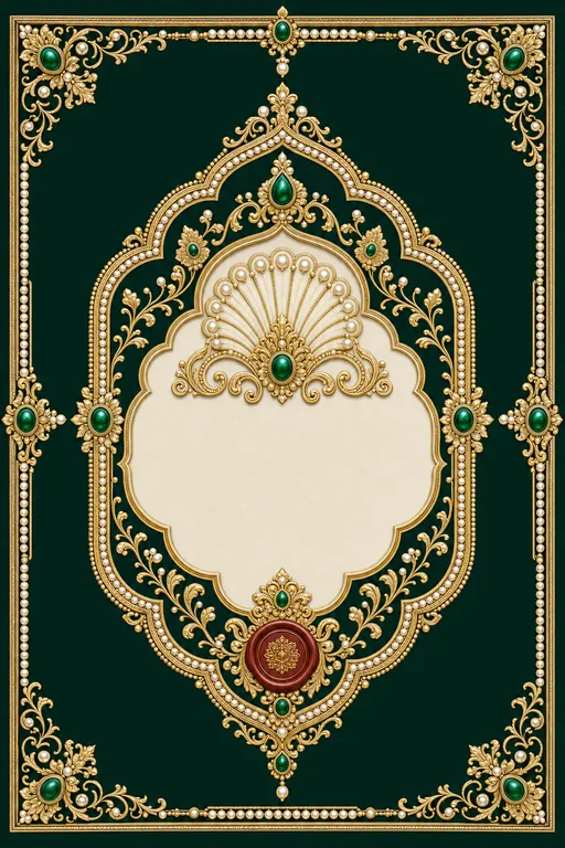 Reception — Nizami Pearl & Emerald Wedding Suite — Hindu Traditional Reception invitation card design from Ayozan
