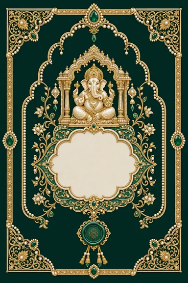 Nizami Pearl & Emerald — Bengali Wedding invitation card design