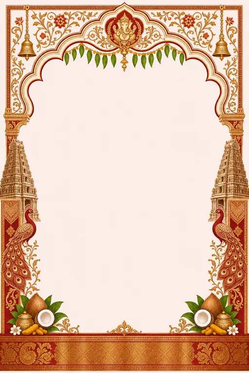 Nichayathartham — Tamil Temple-Gold Wedding Suite — invitation page