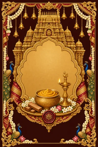 Nalangu (Haldi) — Tamil Temple-Gold Wedding Suite — Nalangu card design