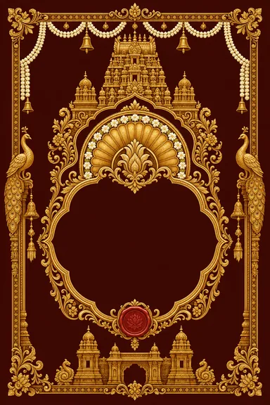 Reception — Tamil Temple-Gold Wedding Suite — Reception card design