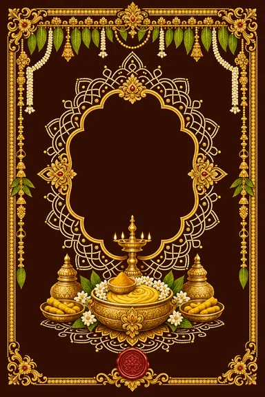 Pasupu (Mangala Snanam) — Telugu Muggu-Gold Wedding Suite — Nalangu card design