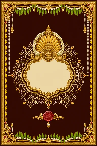 Reception — Telugu Muggu-Gold Wedding Suite — Reception card design