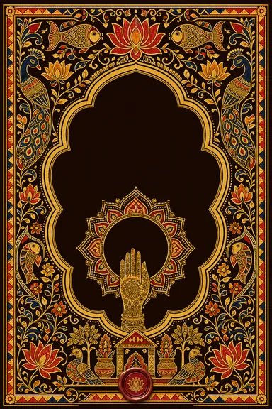 Mehndi — Bihar Madhubani Wedding Suite — Mehndi card design