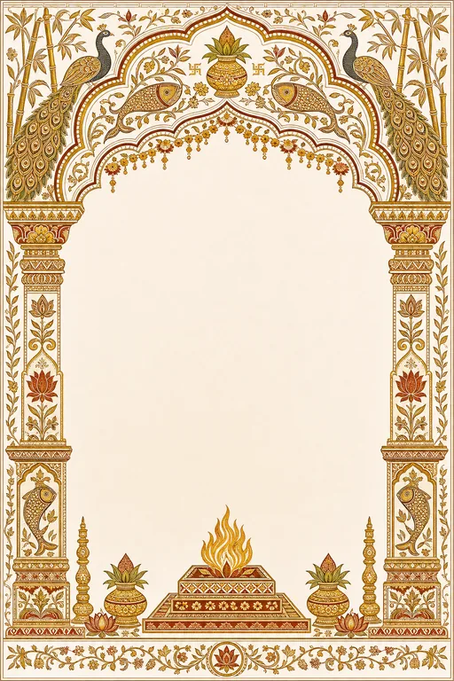 Vivah — Bihar Madhubani Wedding Suite — invitation page