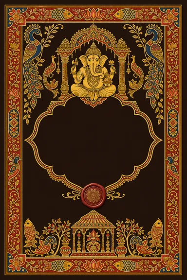 Bihar Madhubani — Hindu invitation card design