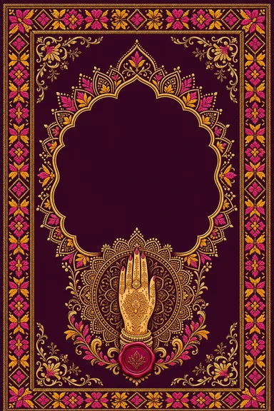 Mehndi — Haryana Bagh-Phulkari Wedding Suite — Mehndi card design