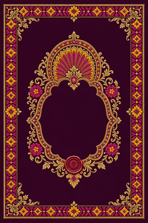 Reception — Haryana Bagh-Phulkari Wedding Suite — Hindu Traditional Reception invitation card design from Ayozan