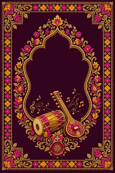 Sangeet — Haryana Bagh-Phulkari Wedding Suite — Sangeet card design