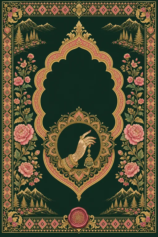 Mehndi — Himachal Kangra-Pahari Wedding Suite — Hindu Traditional Mehndi invitation card design from Ayozan