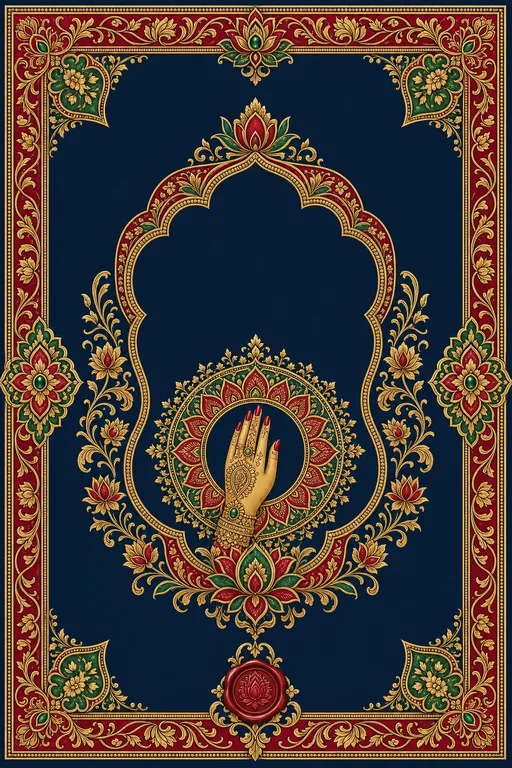 Mehndi — Jammu Dogra-Basohli Wedding Suite — Hindu Traditional Mehndi invitation card design from Ayozan