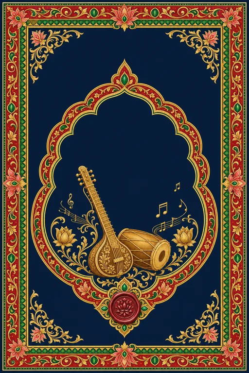 Sangeet — Jammu Dogra-Basohli Wedding Suite — Hindu Traditional Sangeet invitation card design from Ayozan