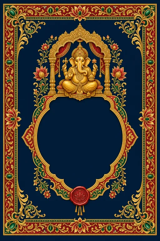 Vivah — Jammu Dogra-Basohli Wedding Suite — Hindu Traditional Vivah invitation card design from Ayozan