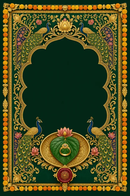 Sakharpuda — Maharashtra Paithani Wedding Suite — Marathi Hindu Traditional Sakharpuda invitation card design from Ayozan