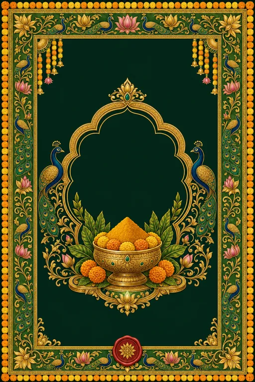 Halad — Maharashtra Paithani Wedding Suite — Marathi Hindu Traditional Halad invitation card design from Ayozan
