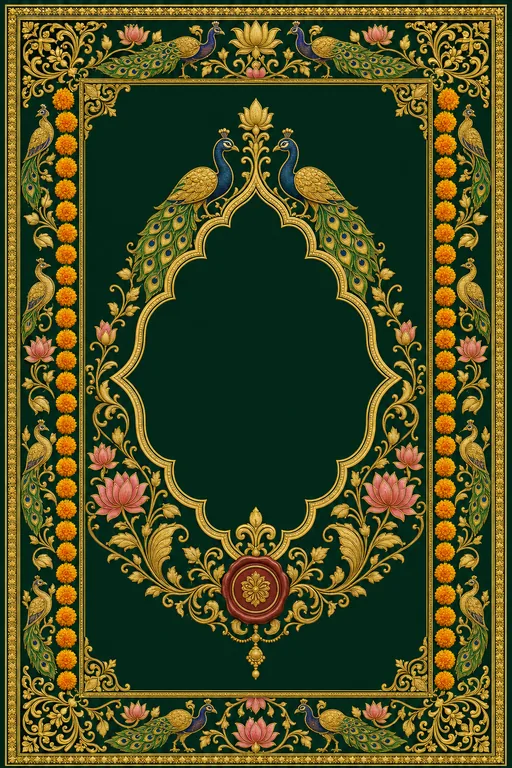 Reception — Maharashtra Paithani Wedding Suite — Marathi Hindu Traditional Reception invitation card design from Ayozan