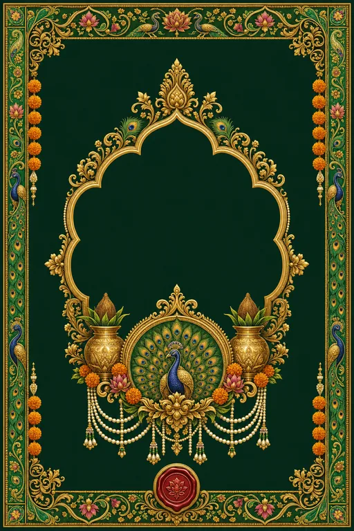 Lagna — Maharashtra Paithani Wedding Suite — Marathi Hindu Traditional Lagna invitation card design from Ayozan