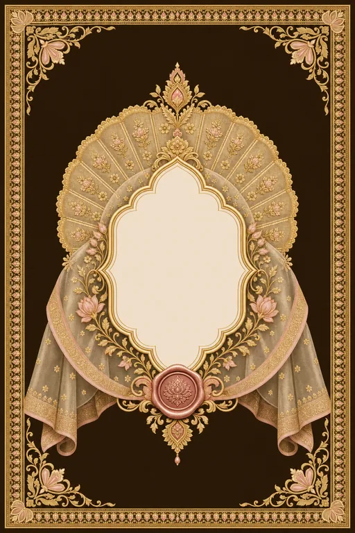 Reception — Madhya Pradesh Chanderi Wedding Suite — Hindu Traditional Reception invitation card design from Ayozan