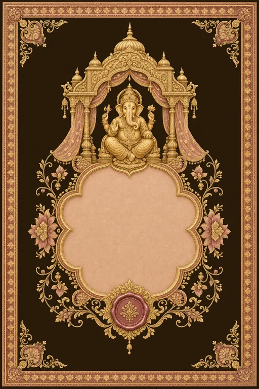 Vivah — Madhya Pradesh Chanderi Wedding Suite — Hindu Traditional Vivah invitation card design from Ayozan