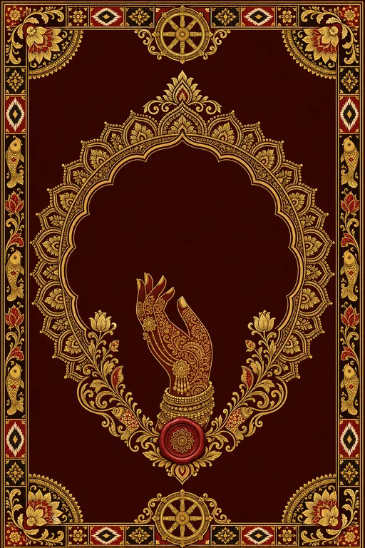 Mehndi — Odisha Pattachitra Wedding Suite — Odia Hindu Traditional Mehndi invitation card design from Ayozan