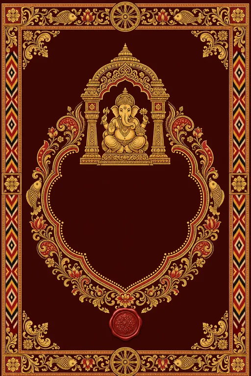 Vivah — Odisha Pattachitra Wedding Suite — Odia Hindu Traditional Vivah invitation card design from Ayozan