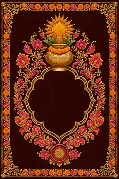 Vatna / Maiyan — Punjab Phulkari Wedding Suite — Haldi card design