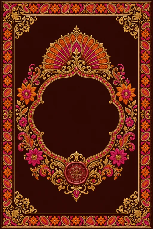 Reception — Punjab Phulkari Wedding Suite — Punjabi Hindu Traditional Reception invitation card design from Ayozan
