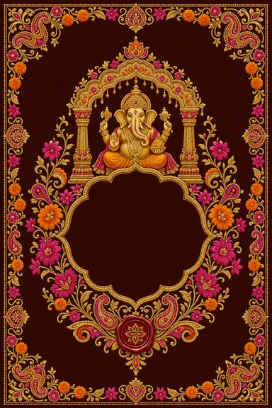 Punjab Phulkari — Mehendi invitation card design