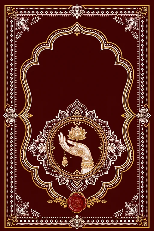 Mehndi — Uttarakhand Aipan Wedding Suite — Uttarakhandi Hindu Traditional Mehndi invitation card design from Ayozan