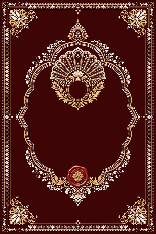 Reception — Uttarakhand Aipan Wedding Suite — Uttarakhandi Hindu Traditional Reception invitation card design from Ayozan
