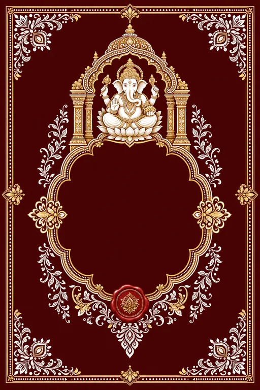 Vivah — Uttarakhand Aipan Wedding Suite — Uttarakhandi Hindu Traditional Vivah invitation card design from Ayozan