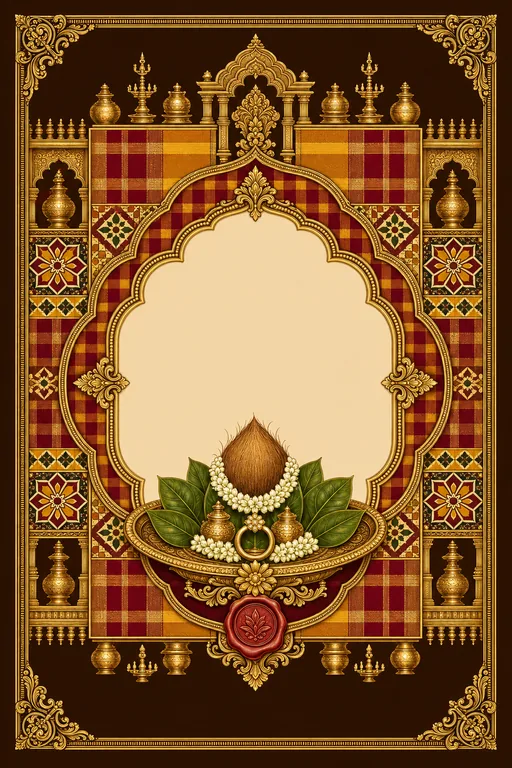 Nichayathartham — Chettinad Nattukottai Wedding Suite — Tamil Hindu Traditional Nichayathartham invitation card design from Ayozan