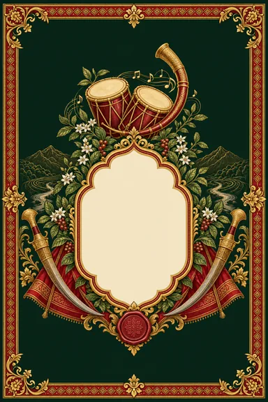 Valaga — Coorg Kodava Wedding Suite — Sangeet card design