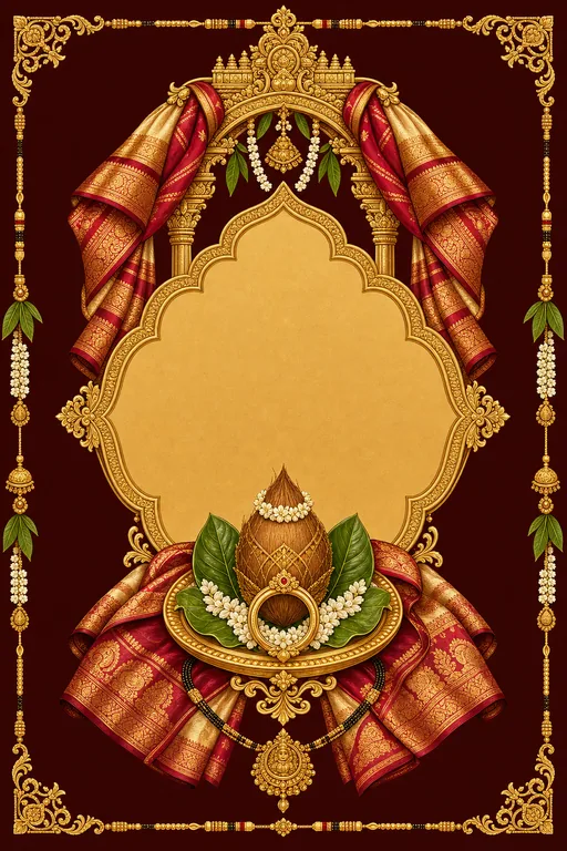 Nichayathartham — Tamil Brahmin (Iyer-Iyengar) Wedding Suite — Tamil Hindu Traditional Nichayathartham invitation card design from Ayozan