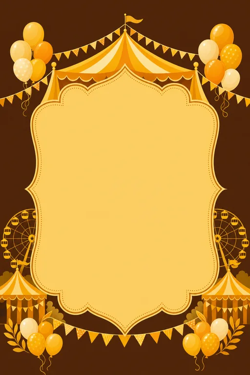 Annual Fete — Marigold — Traditional Annual Fete invitation card design from Ayozan